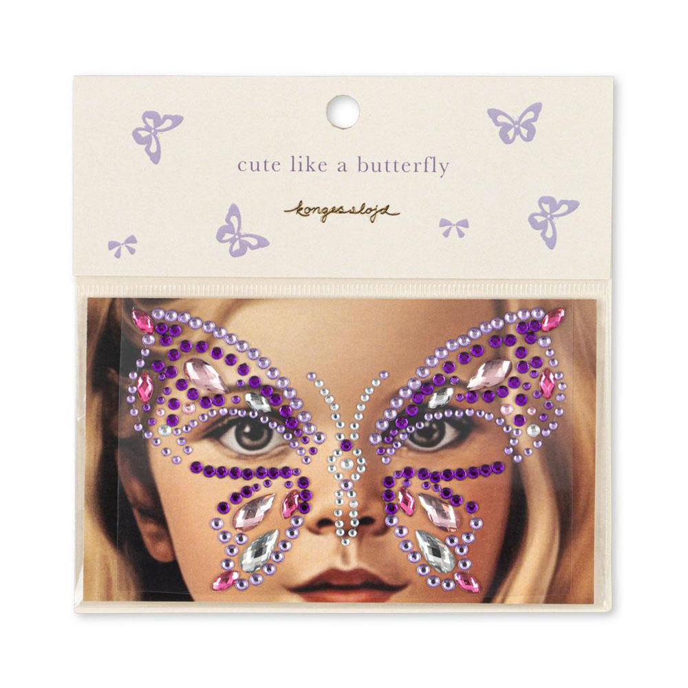 Konges Sløjd Glitzersteine fürs Gesicht &#39;Butterfly&#39; Purple Rain