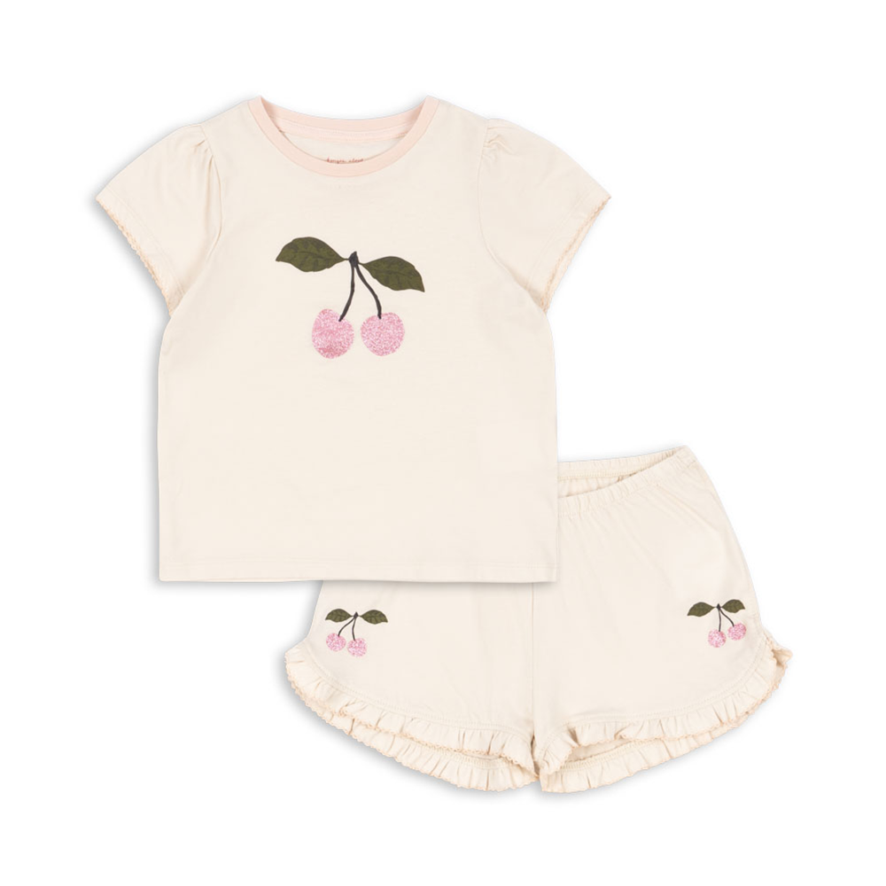 Konges Sløjd T-Shirt and Shorts 'Famo Frill Set' Buttercream