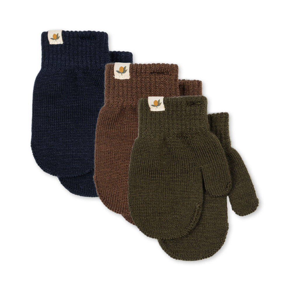 Konges Sløjd Moufles « Filla » lot de 3 Forest Mix