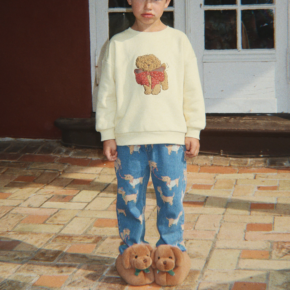 Konges Sløjd Hausschuhe/Finken 'Sausage Dog' Chicory Coffee