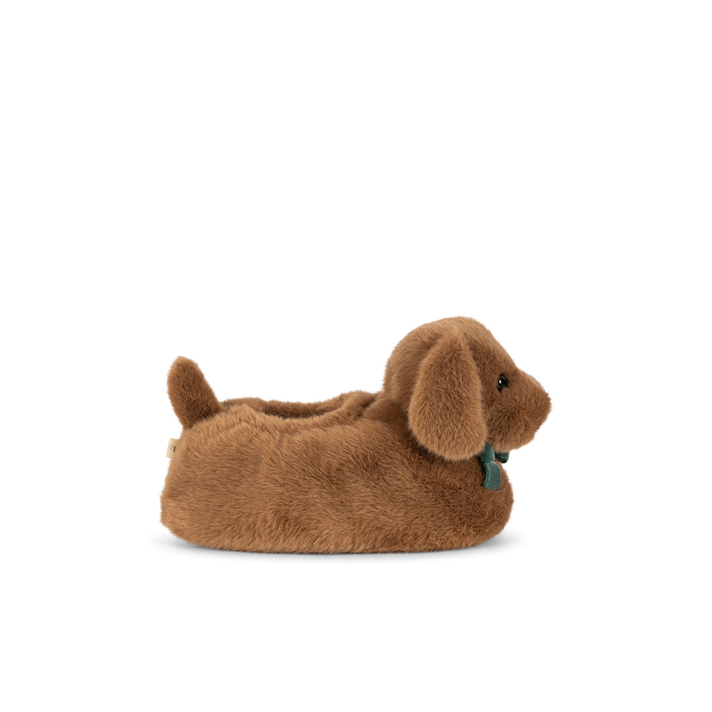 Konges Sløjd Hausschuhe/Finken 'Sausage Dog' Chicory Coffee