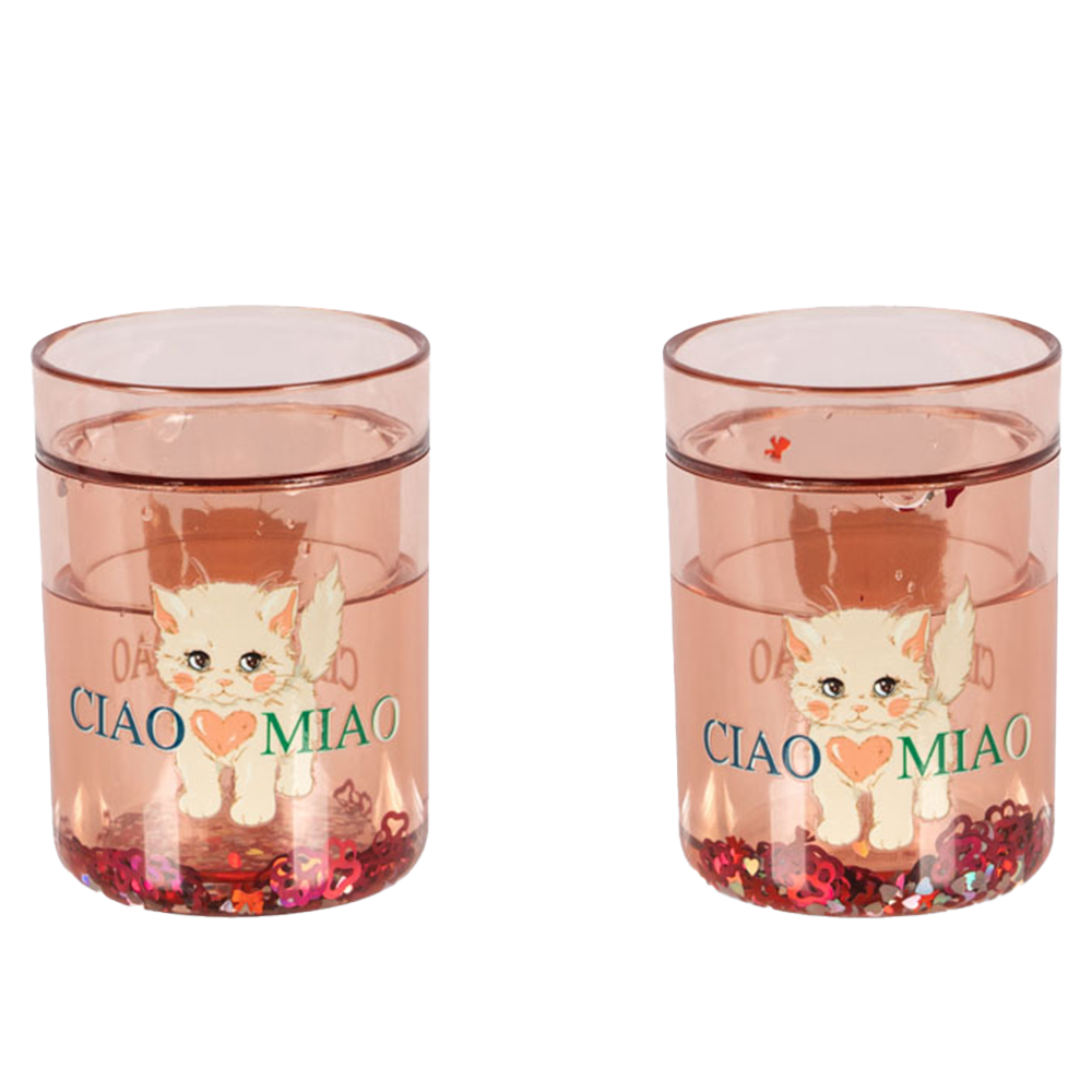 Konges Sløjd  2er Set Glitzer-Becher Ciao Miao