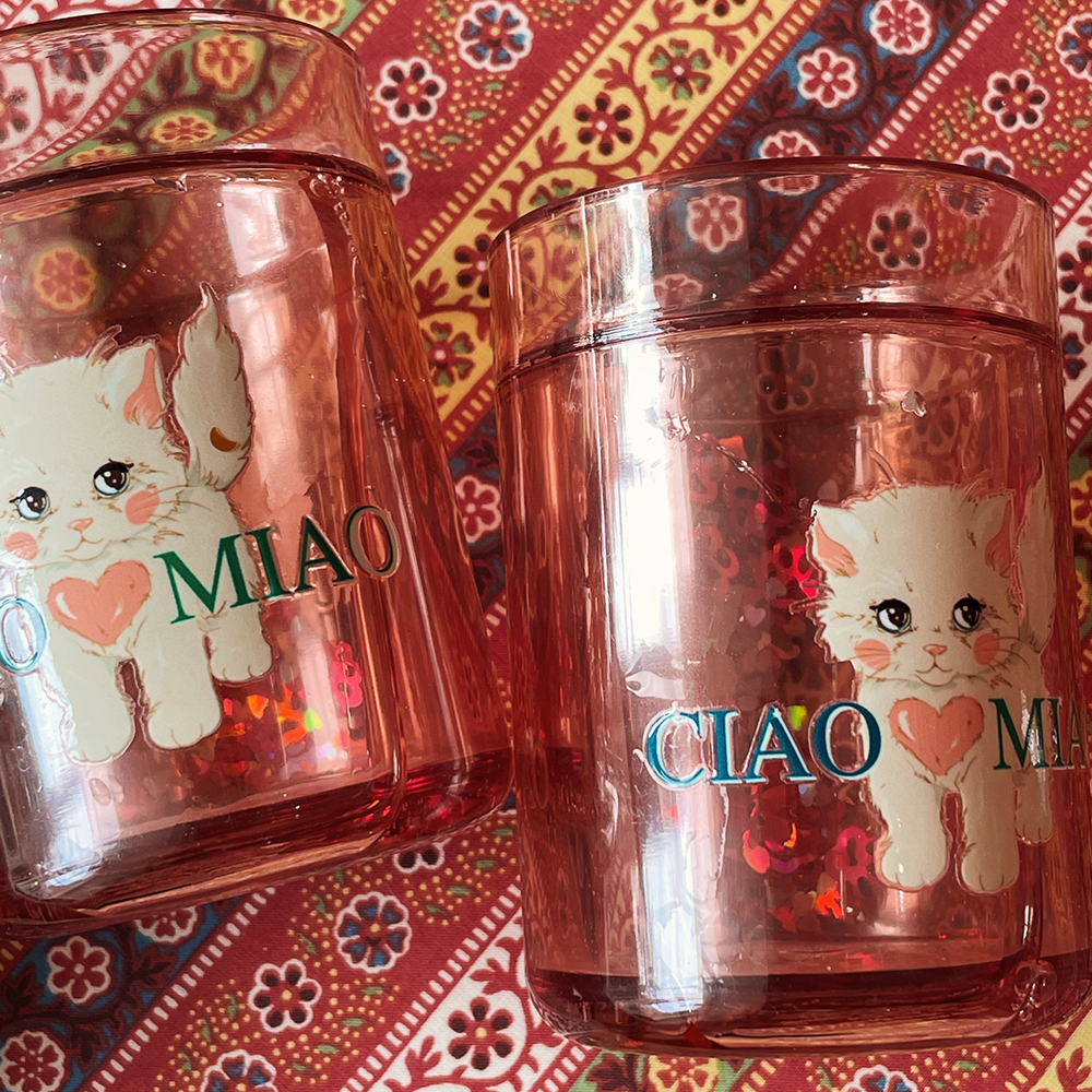 Konges Sløjd  2er Set Glitzer-Becher Ciao Miao