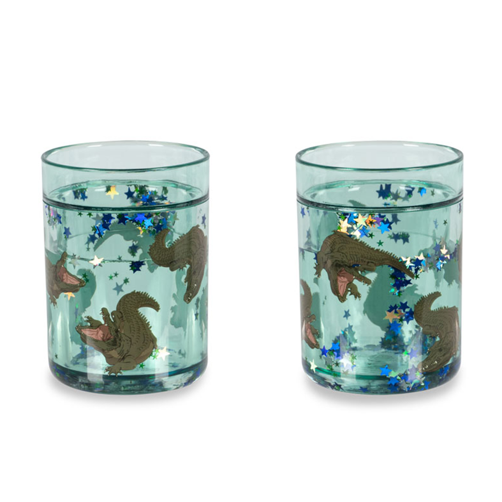 Konges Sløjd  2er Set Glitzer-Becher Crocodile