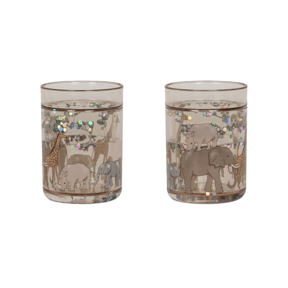 Konges Sløjd  2er Set Glitzer Becher Safari