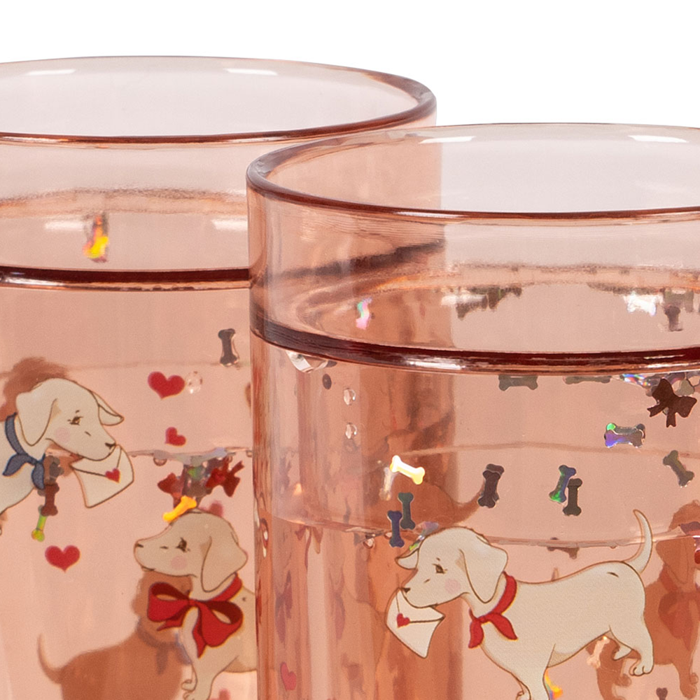 Konges Sløjd  2er Set Glitzer-Becher 'Woof' Letter Rose