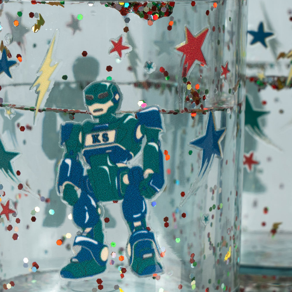 Konges Sløjd  2er Set Glitzer-Becher Hero Robot