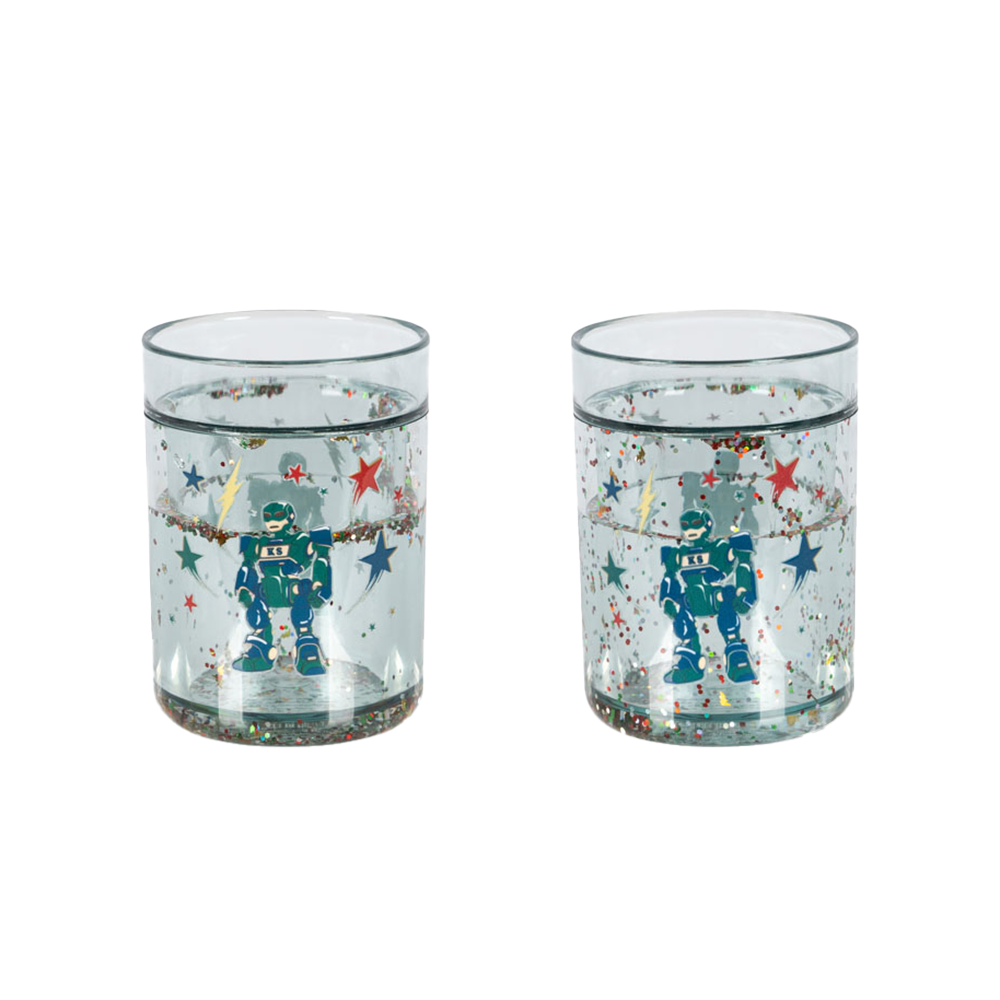 Konges Sløjd  2er Set Glitzer-Becher Hero Robot