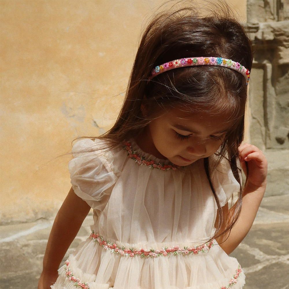 Konges Sløjd Bandeau « Champ de fleurs » Rose tendre - En ligne MY SNOWFLAKE