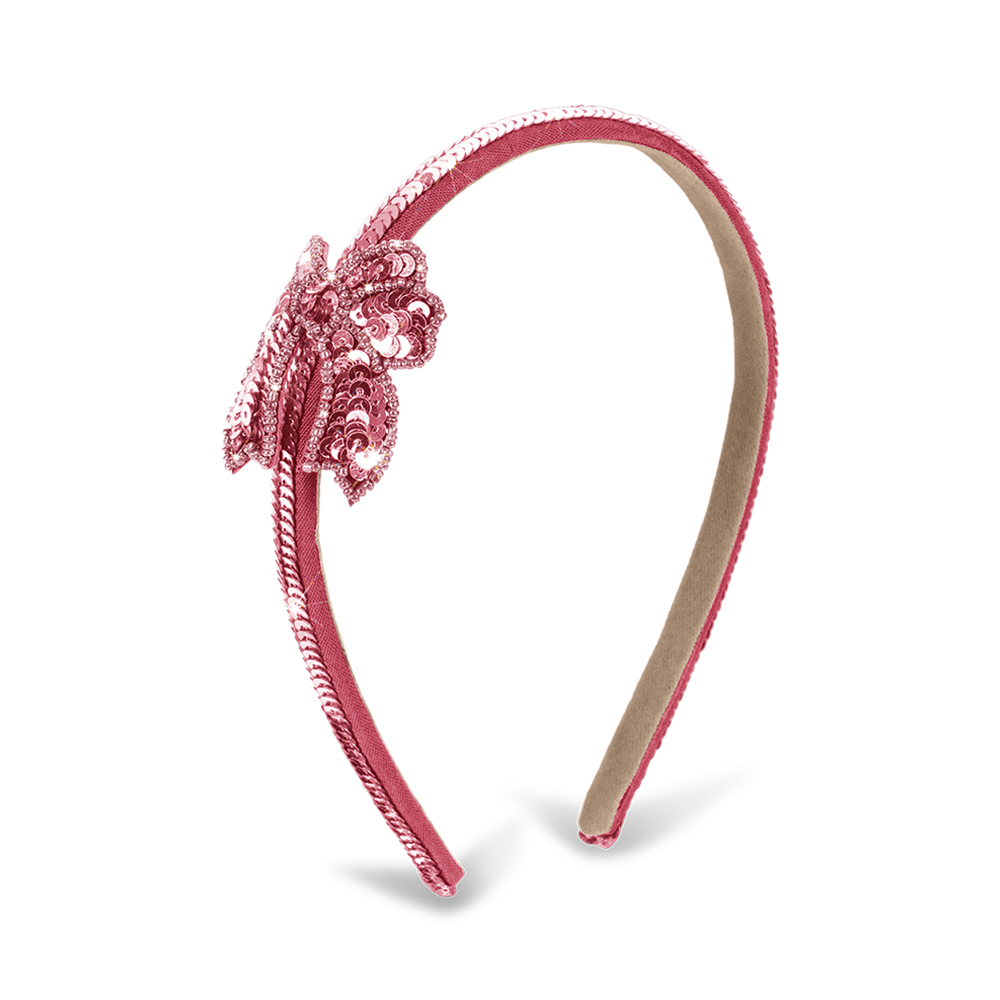 Konges Sløjd Haarreif 'Sequin Bow'Rapture Rose