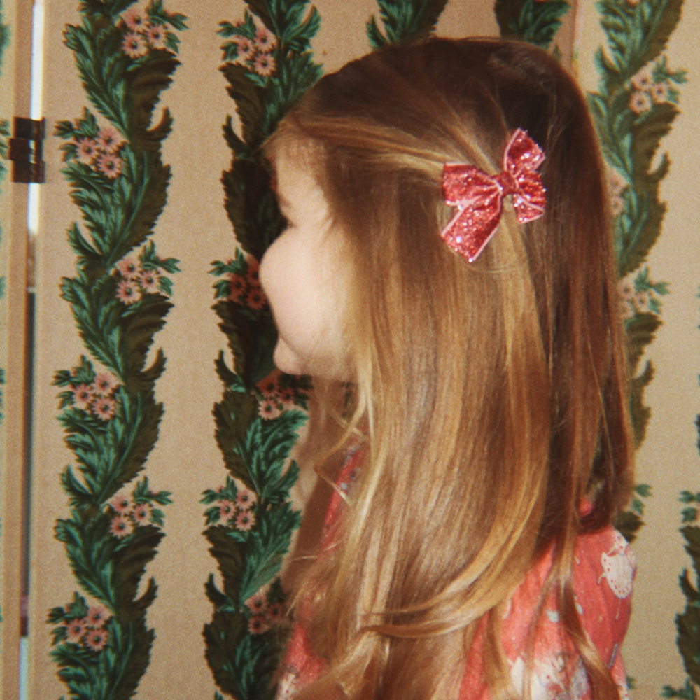 Konges Sløjd Haarclips 'Micki Bow' Red Glitter/Rose Glitter