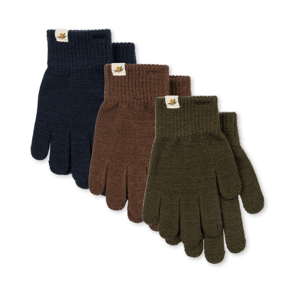 Konges Sløjd  Fingerhandschuhe 'Filla' 3er Set Forest Mix