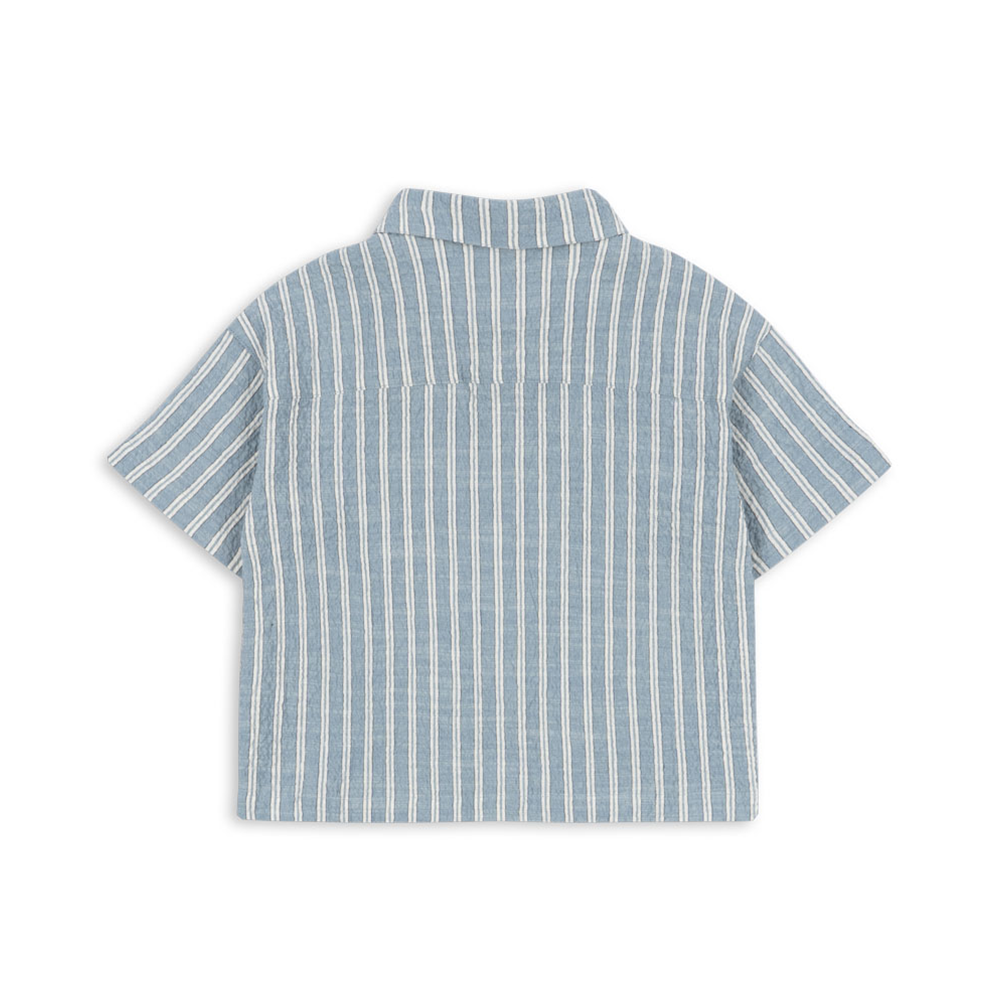 Konges Sløjd Seersucker Shirt 'Elliot' Trio Blue Stripe