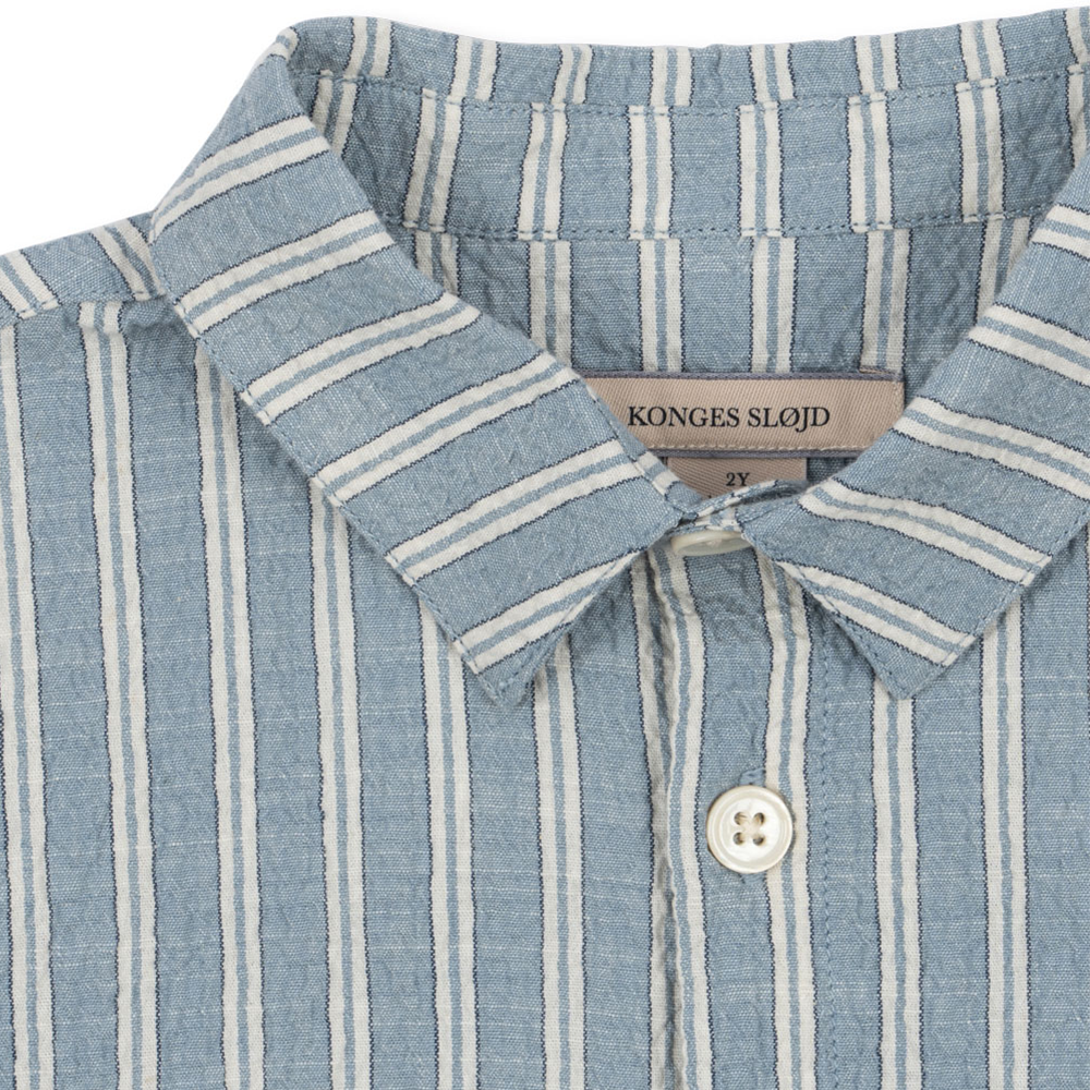 Konges Sløjd Seersucker Shirt 'Elliot' Trio Blue Stripe
