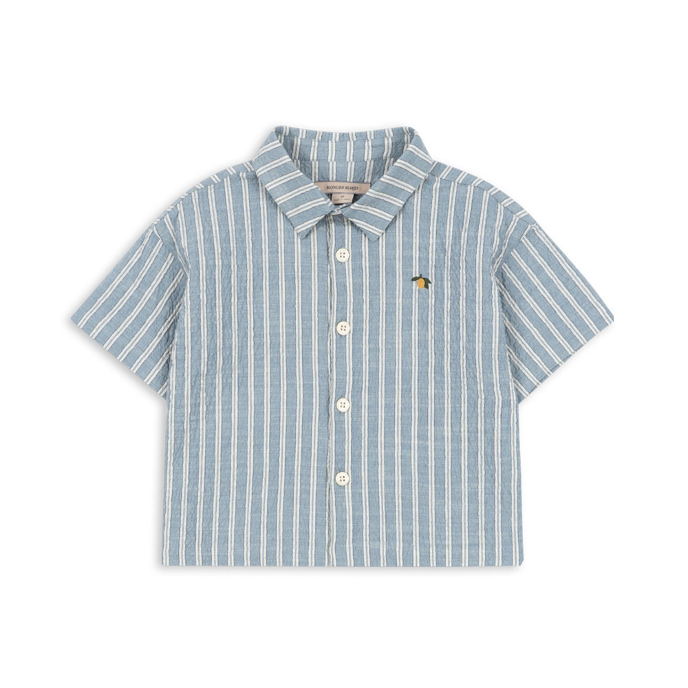 Konges Sløjd Seersucker Shirt 'Elliot' Trio Blue Stripe