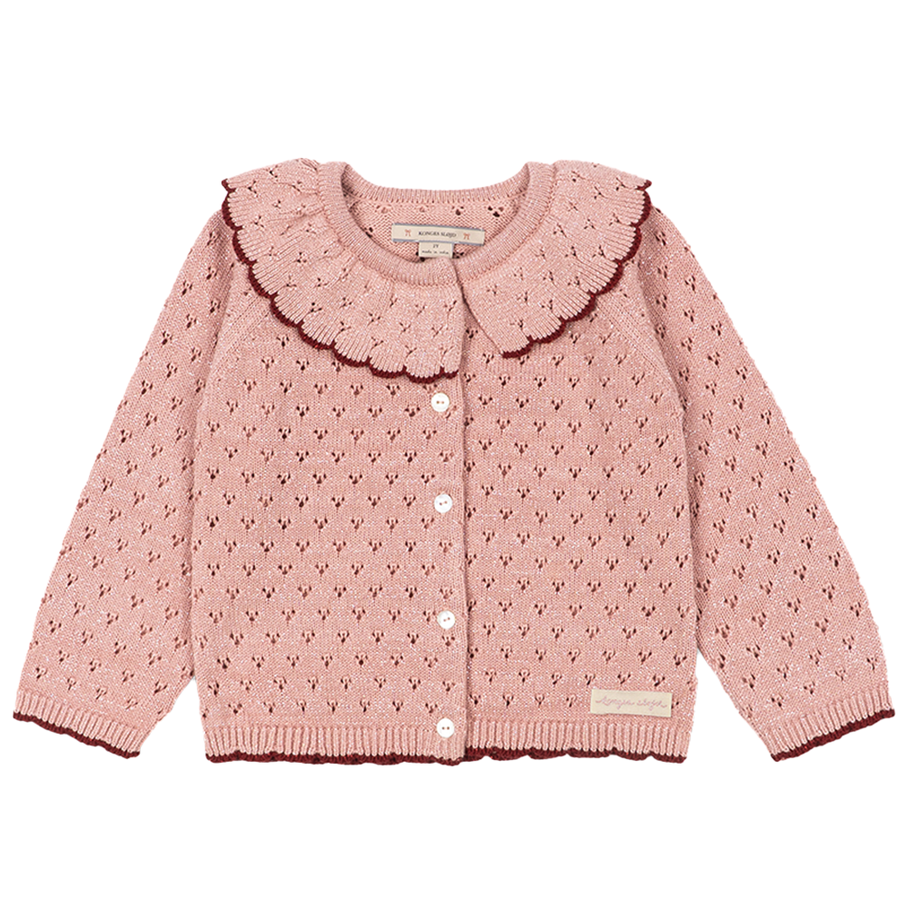 Konges Sløjd Knitted Cardigan with Collar 'Holiday' Mellow Rose