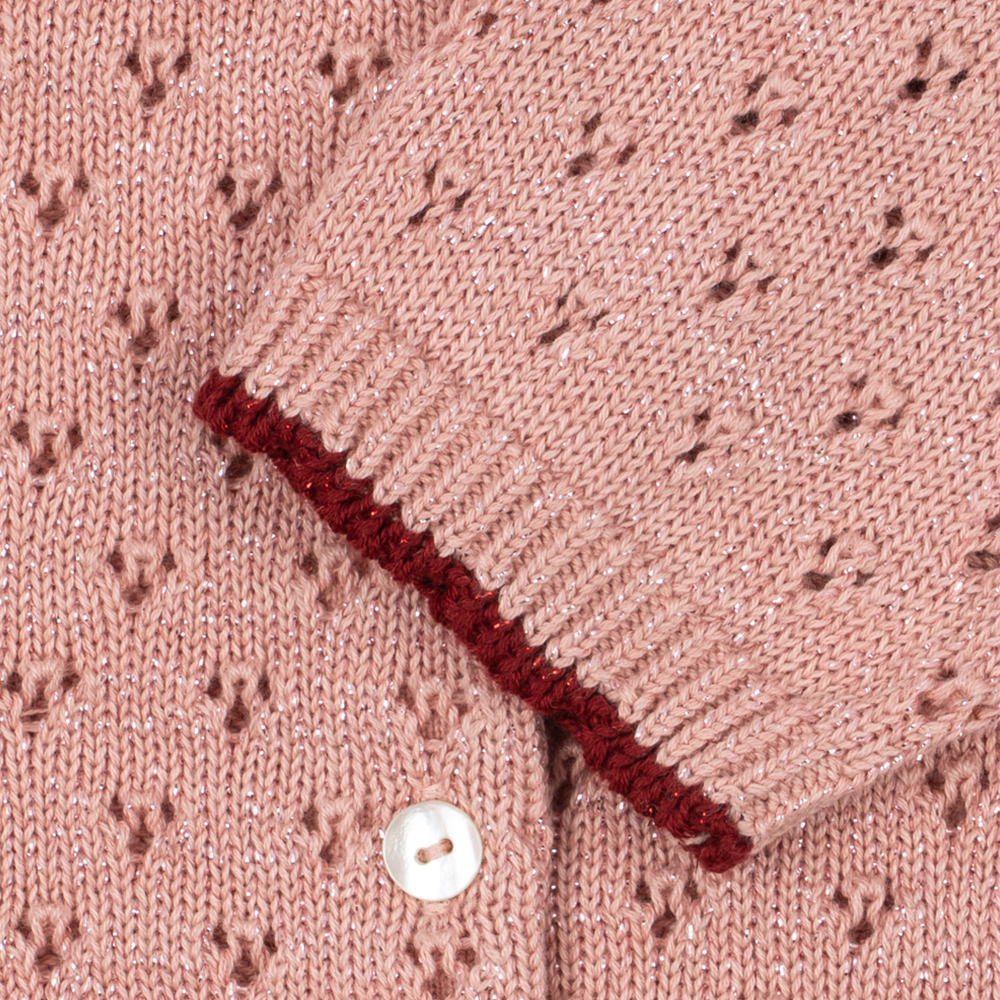 Konges Sløjd Knitted Cardigan with Collar 'Holiday' Mellow Rose