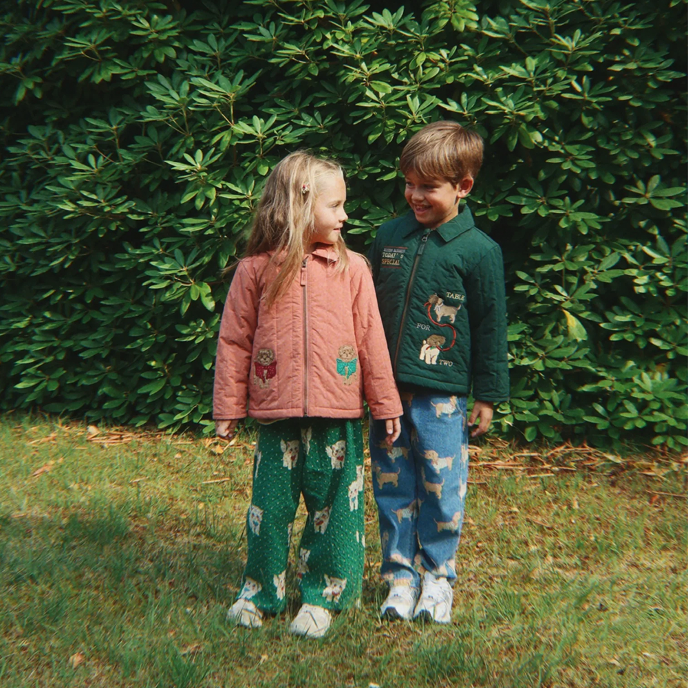 Konges Sløjd Seersucker Hose 'Elin' Dot Miao Verde