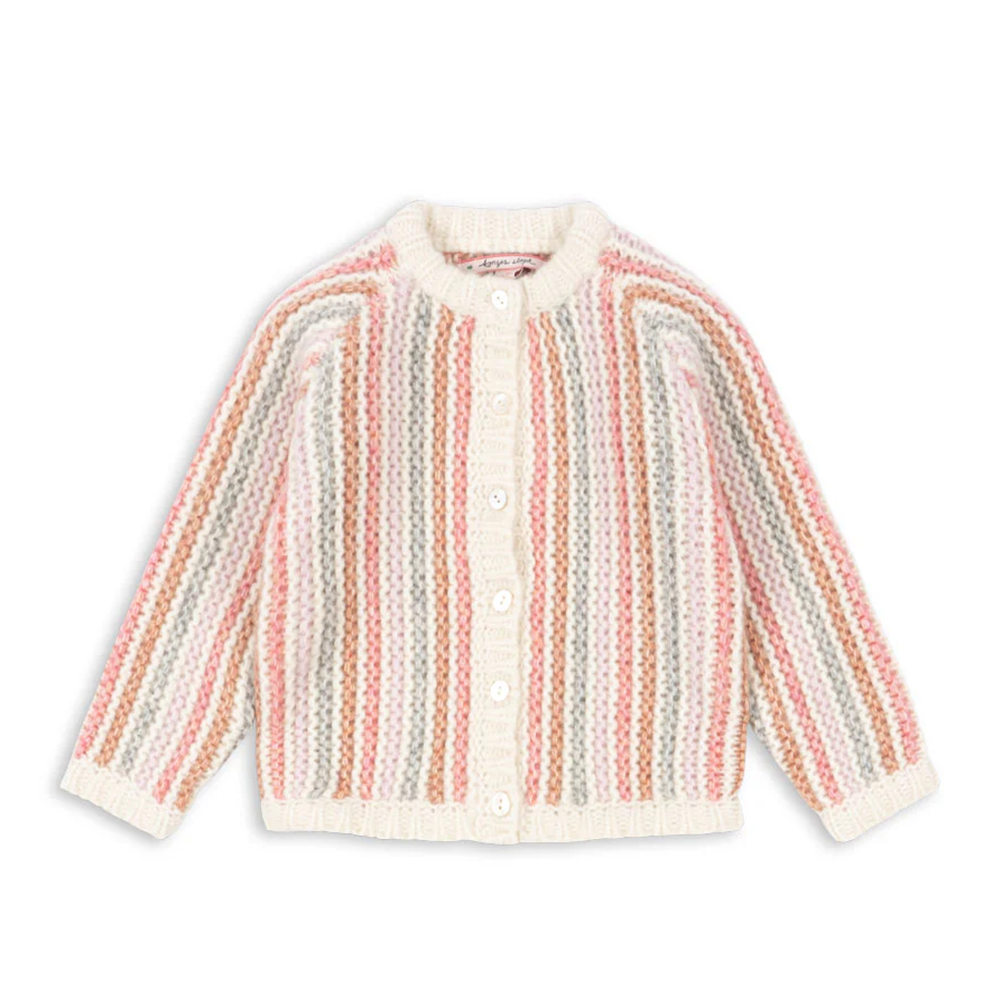 Konges Sløjd Strickcardigan 'Kiri' Rose Stripe - Online MY SNOWFLAKE