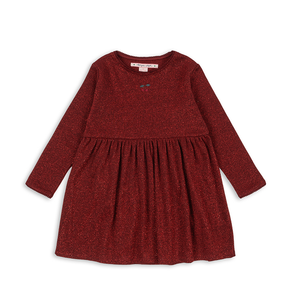 Konges Sløjd Langarm Kleid &#39;Roli&#39; Red Dahlia