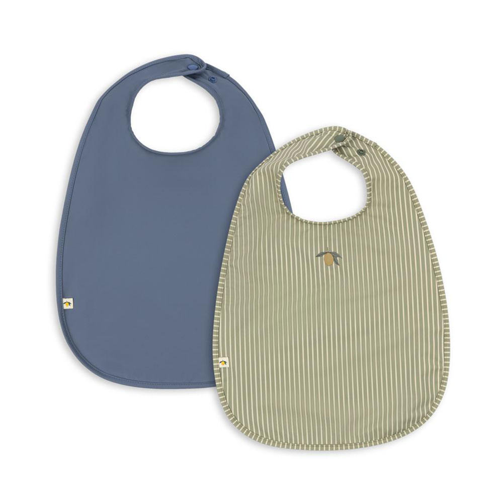 Konges Sløjd Lätzchen 2er Set Tea Stripe/Flint Stone