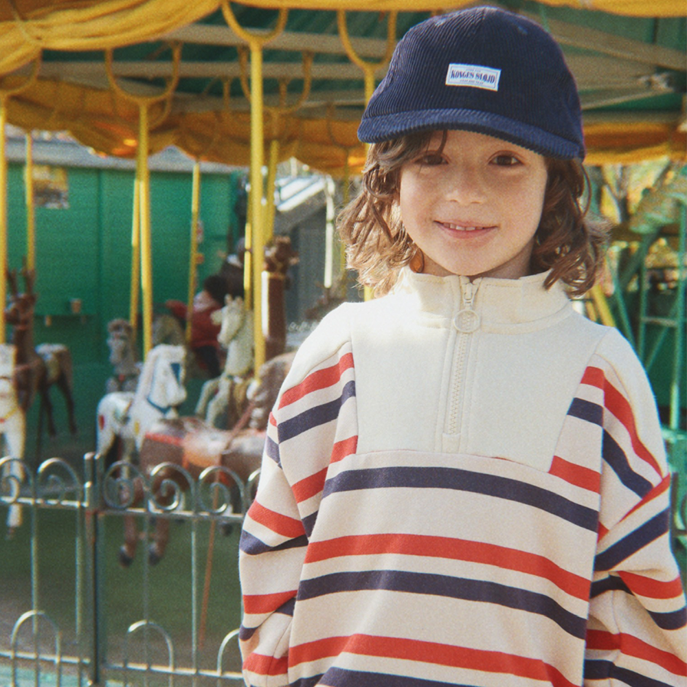 Konges Sløjd Zippered Sweatshirt 'Loupy' Tangerine Stripe