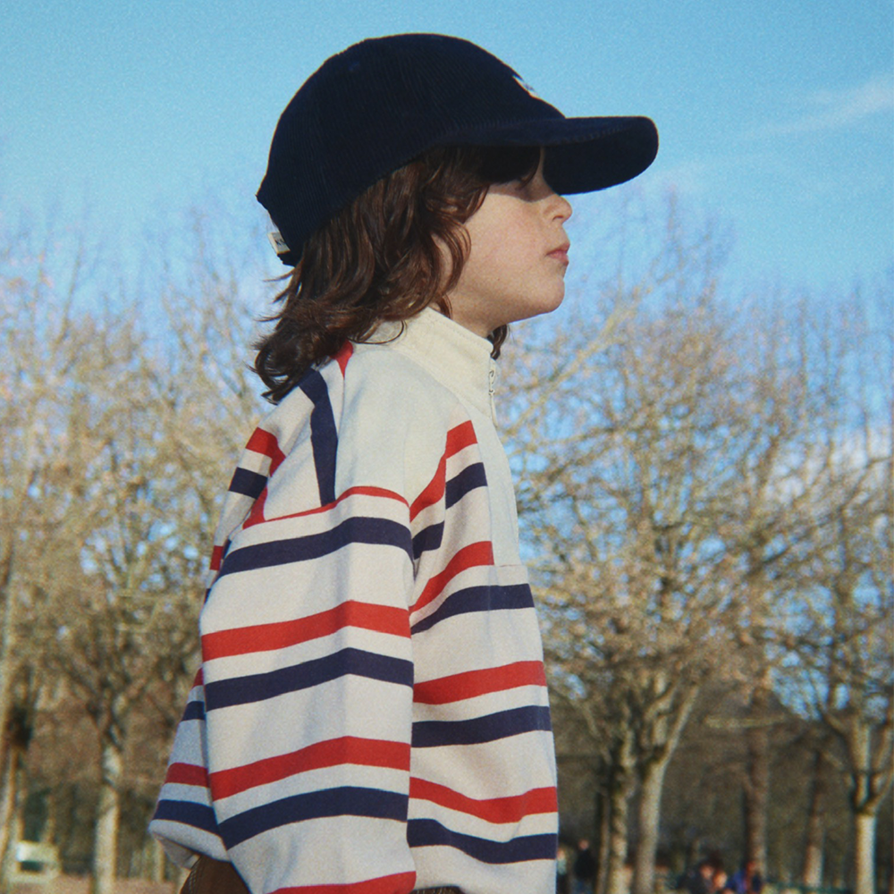 Konges Sløjd Zippered Sweatshirt 'Loupy' Tangerine Stripe