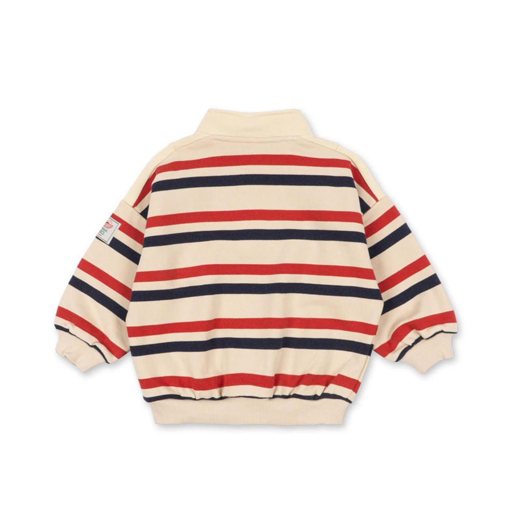 Konges Sløjd Zippered Sweatshirt 'Loupy' Tangerine Stripe
