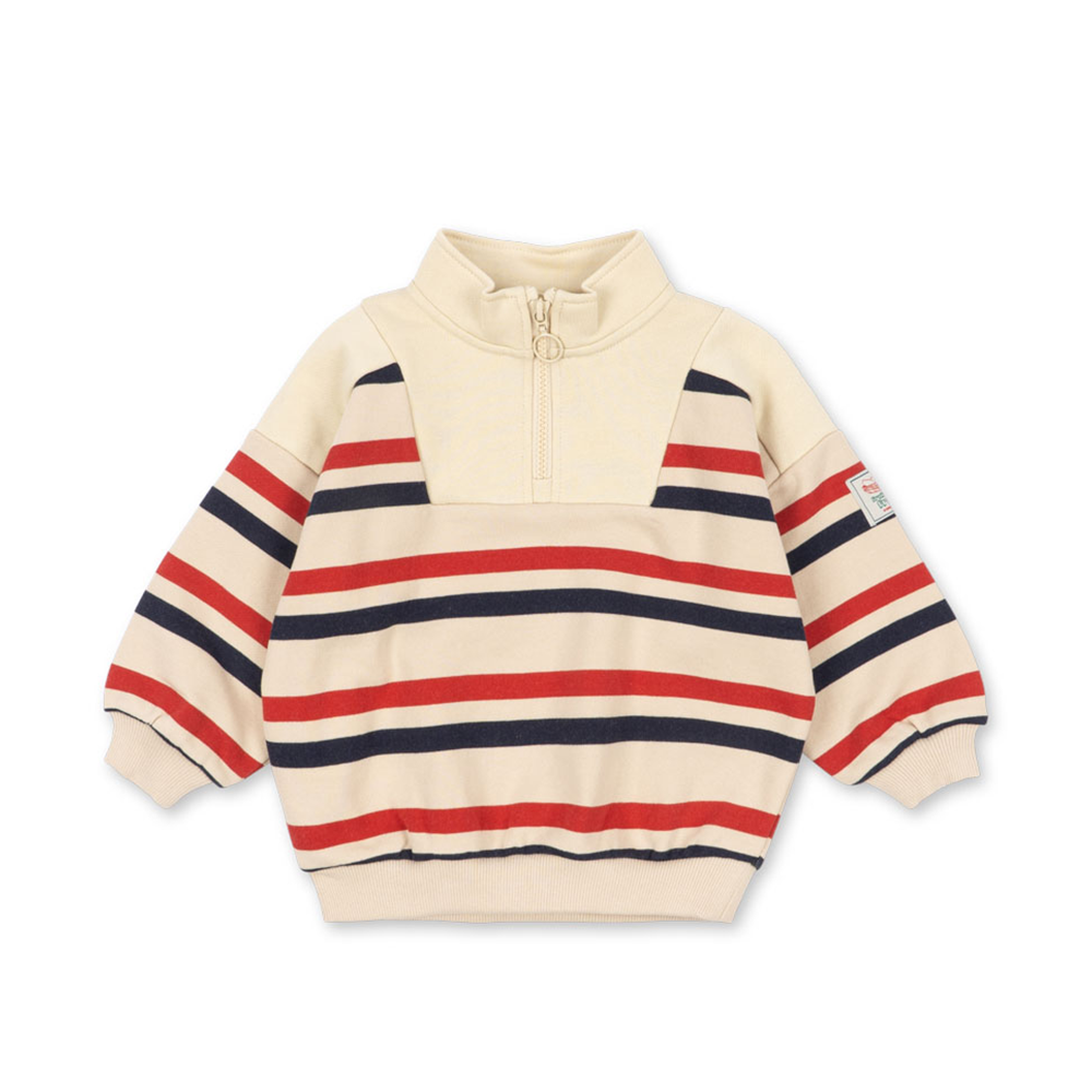 Konges Sløjd Zippered Sweatshirt 'Loupy' Tangerine Stripe