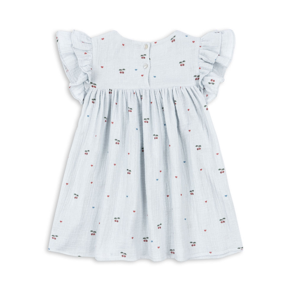 Konges Sløjd Musselin-Sommerkleid 'Coco' Cherry Blue Coeur