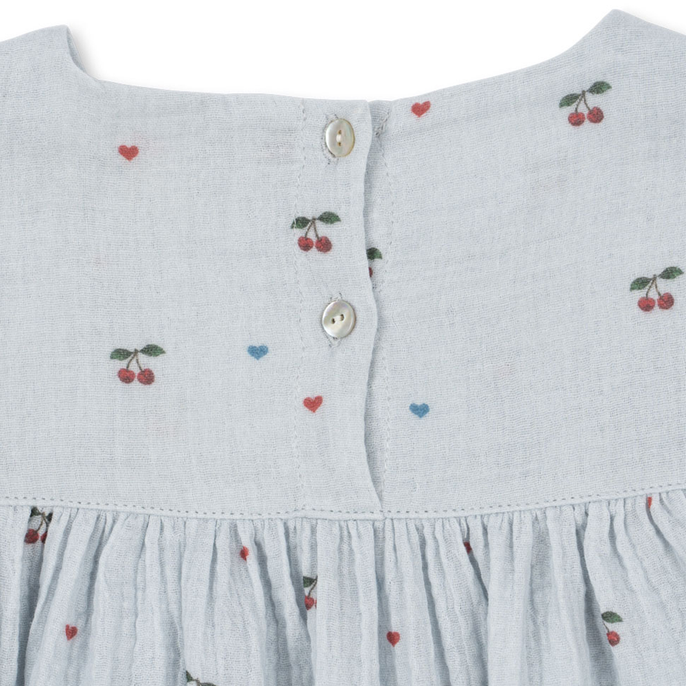 Konges Sløjd Musselin-Sommerkleid 'Coco' Cherry Blue Coeur