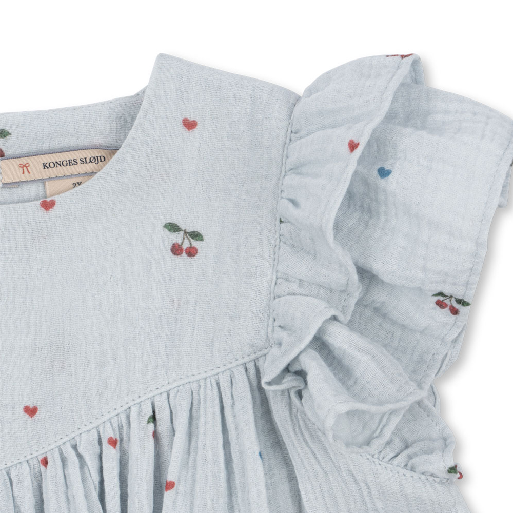 Konges Sløjd Musselin-Sommerkleid 'Coco' Cherry Blue Coeur