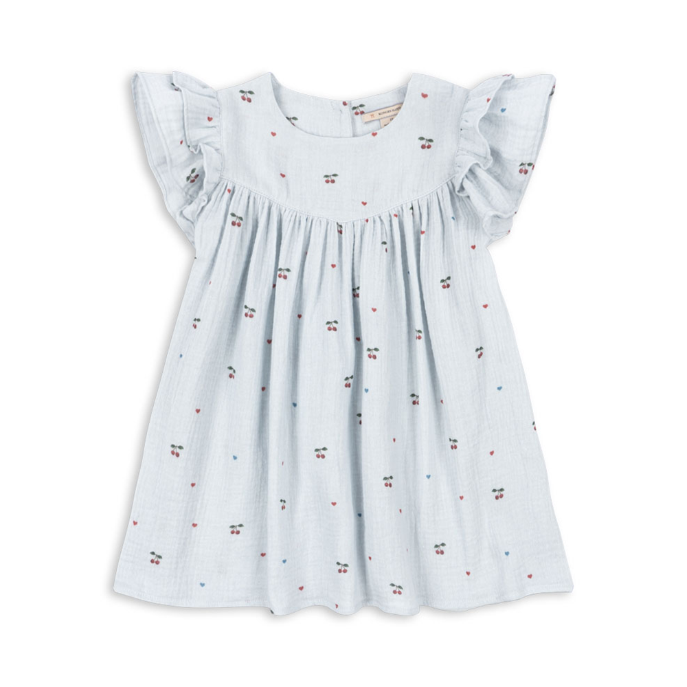 Konges Sløjd Musselin-Sommerkleid 'Coco' Cherry Blue Coeur