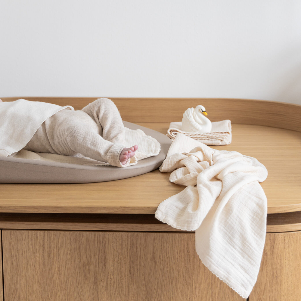 Kas Kopenhagen Musselintücher 2er-Set 'Kai' 65 x 65 cm Cream