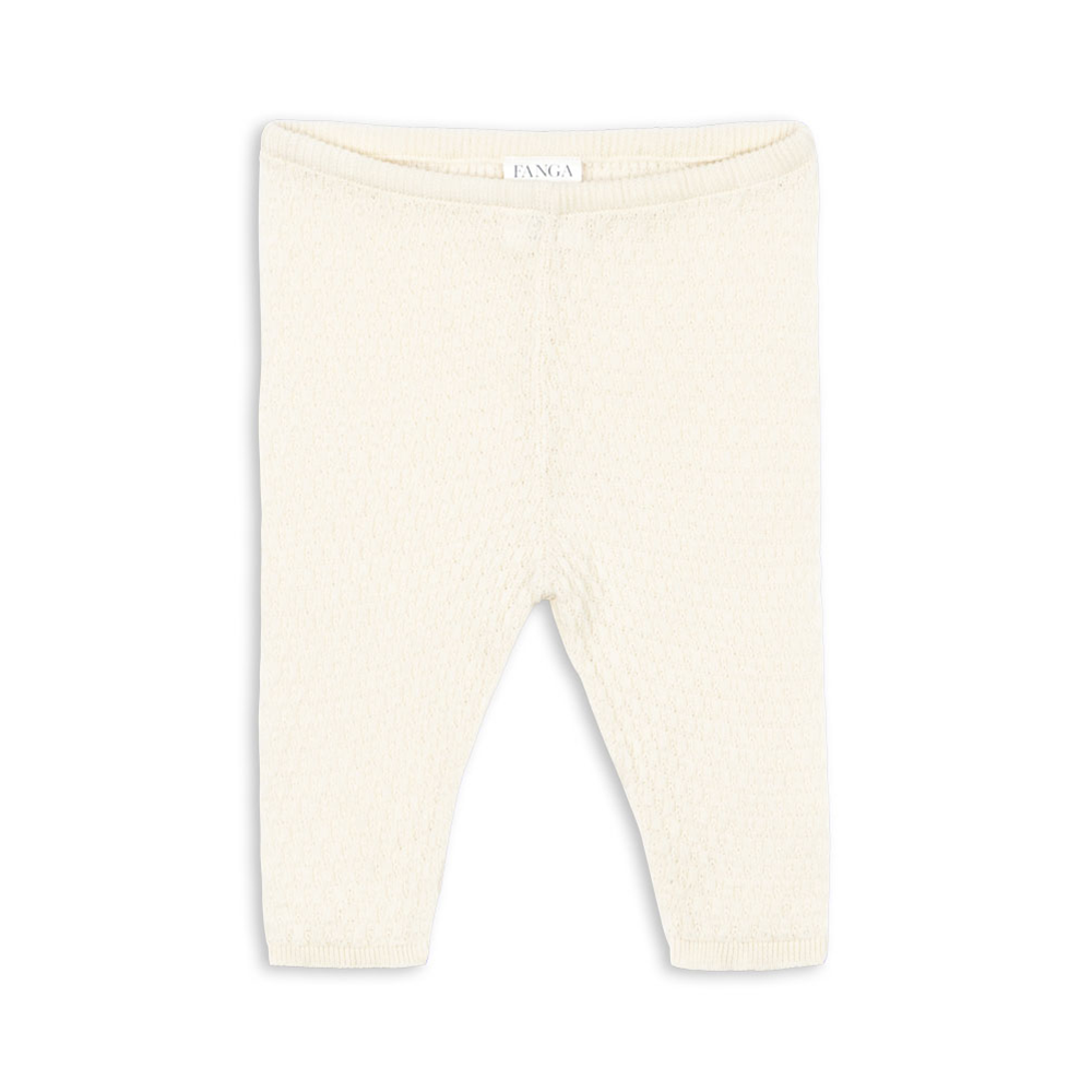 Fanga Fontana Pointelle-Leggings &#39;Venti&#39; Antique White