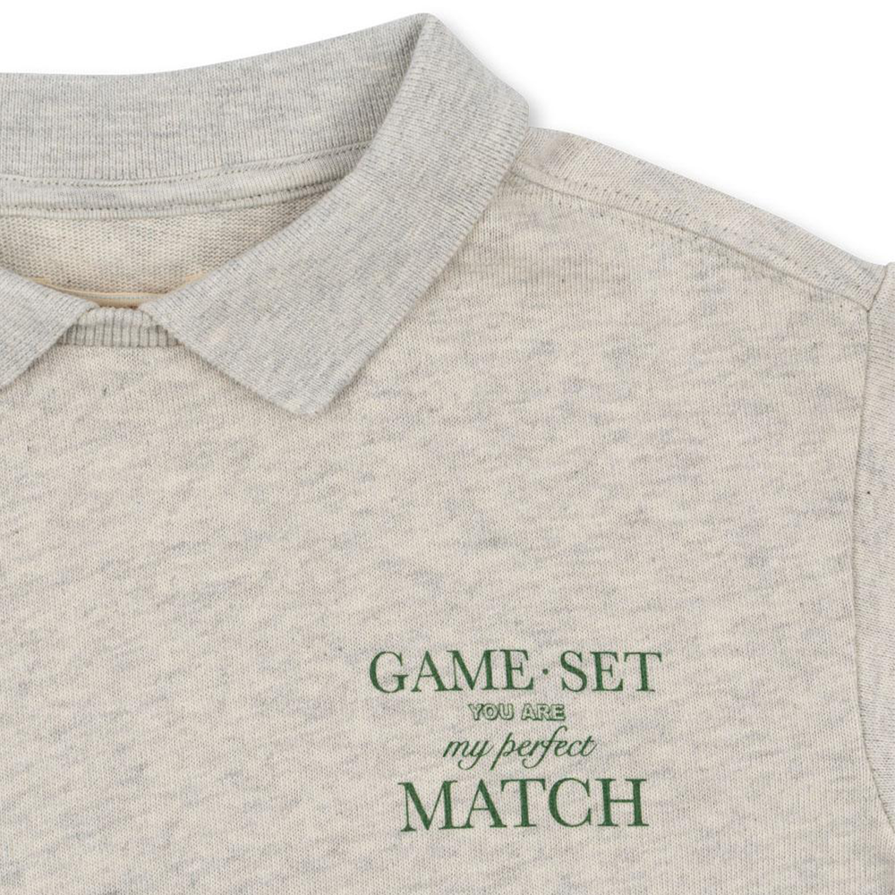 Konges Sløj Polo Sweatshirt &#39;Spotty&#39; Off White Melange