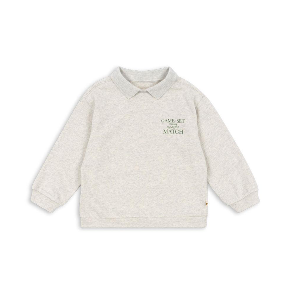 Konges Sløj Polo Sweatshirt &#39;Spotty&#39; Off White Melange