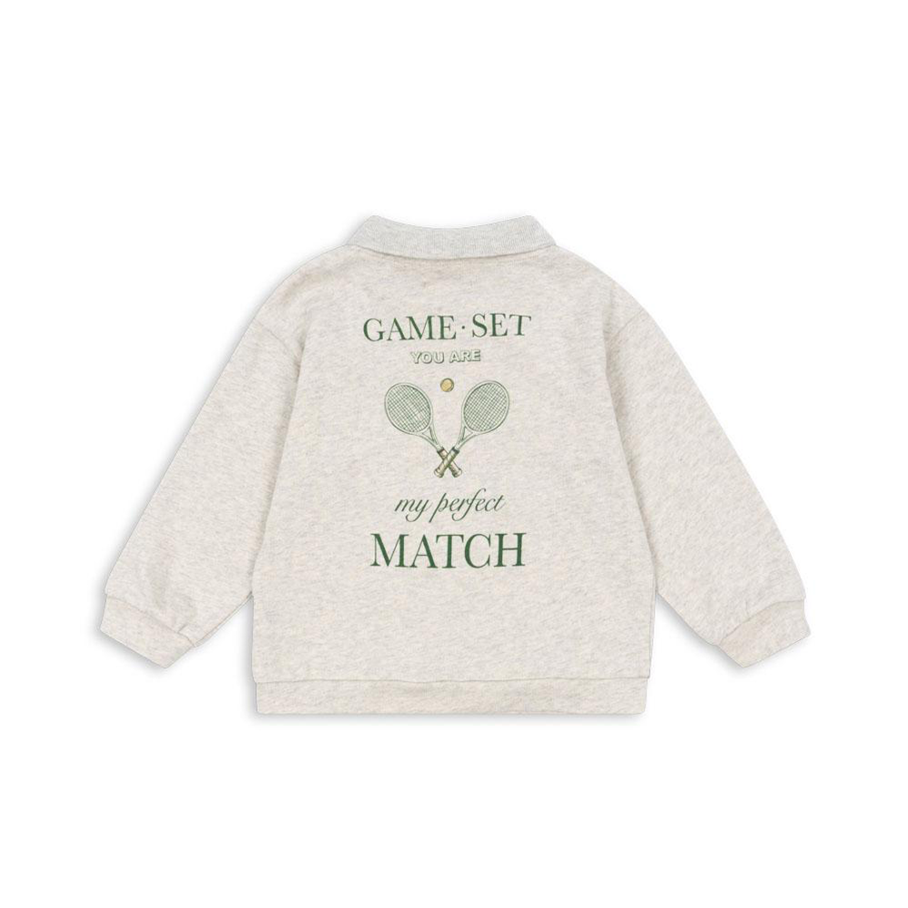 Konges Sløj Polo Sweatshirt &#39;Spotty&#39; Off White Melange