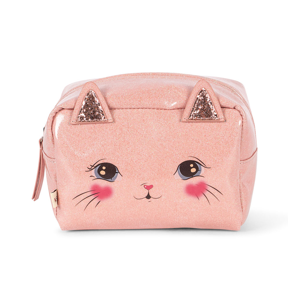 Konges Sløjd Toiletry Bag 'Cat Pouch' Cerise Glitter Pink