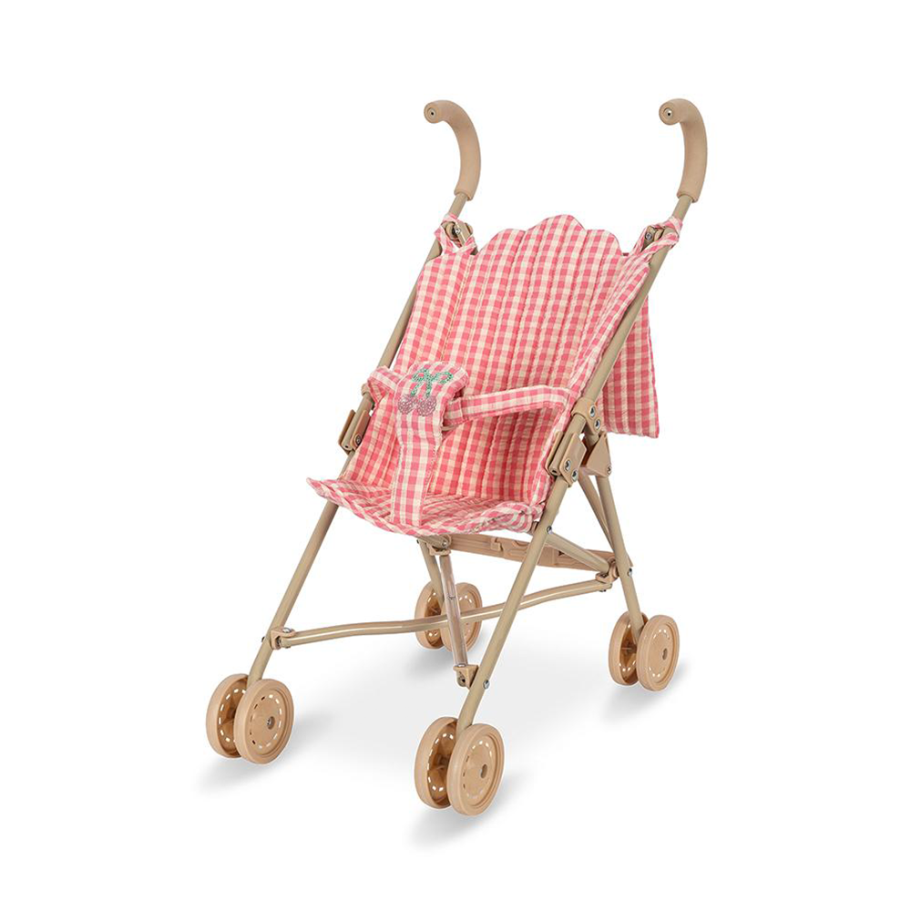 Konges Sløjd Puppen-Buggy &#39;Cheeky&#39; Bubblegum Check