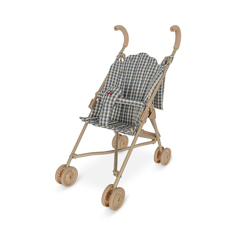 Konges Sløjd Puppen-Buggy &#39;Cheeky&#39; Blue Check