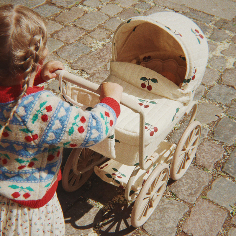 Konges Sløjd Puppen-Kinderwagen Ma Grande Cerise Glitter