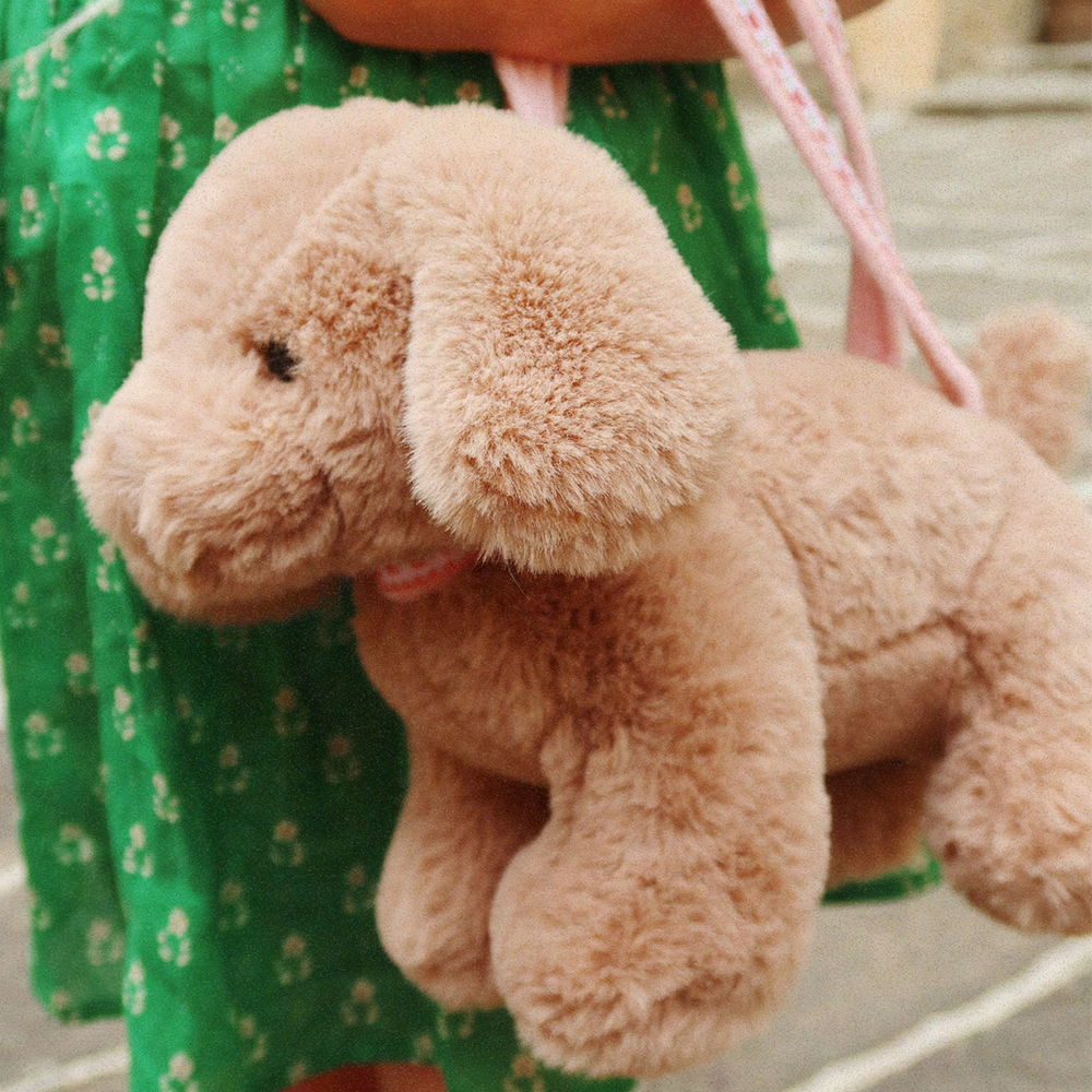 Konges Sløjd  Handtasche in Form eines Welpen Brown