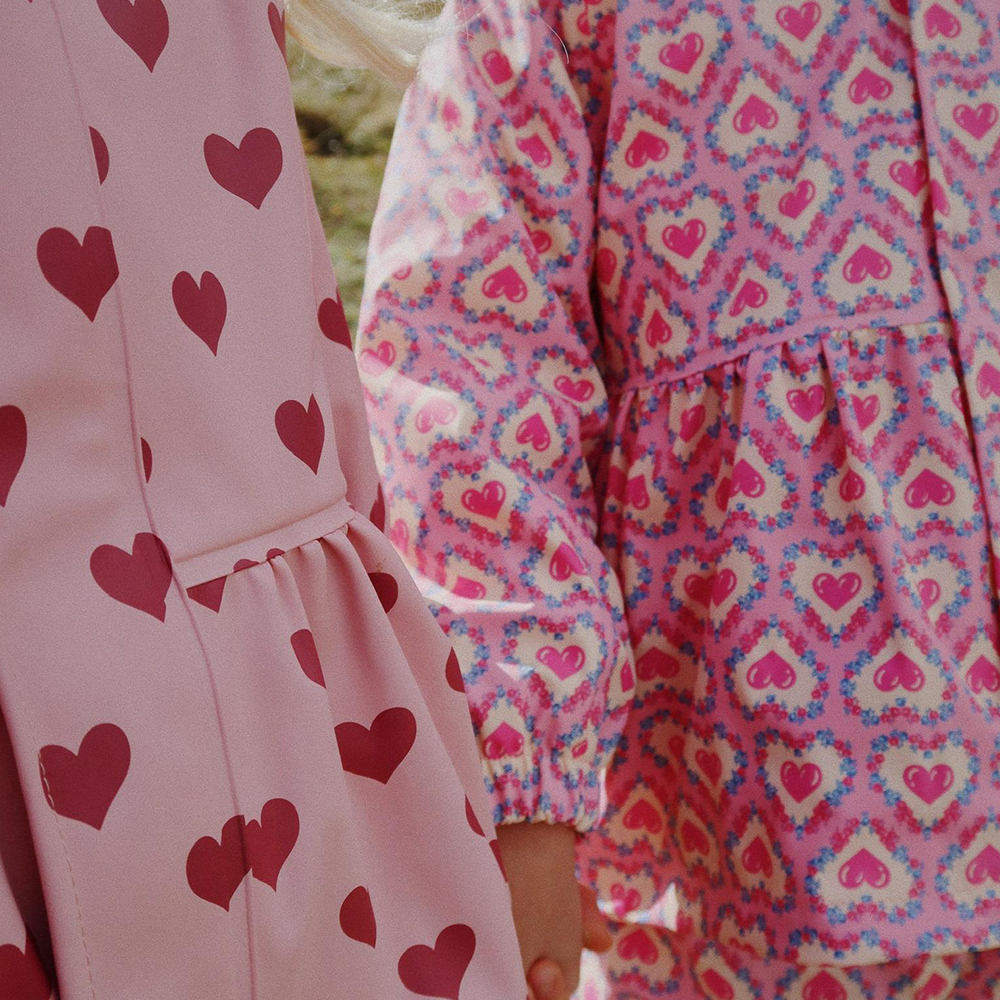 Konges Sløjd  Gefüttertes Regenjacke/-hose Set &#39;Rainy Palme Girl&#39;  Amour Pink