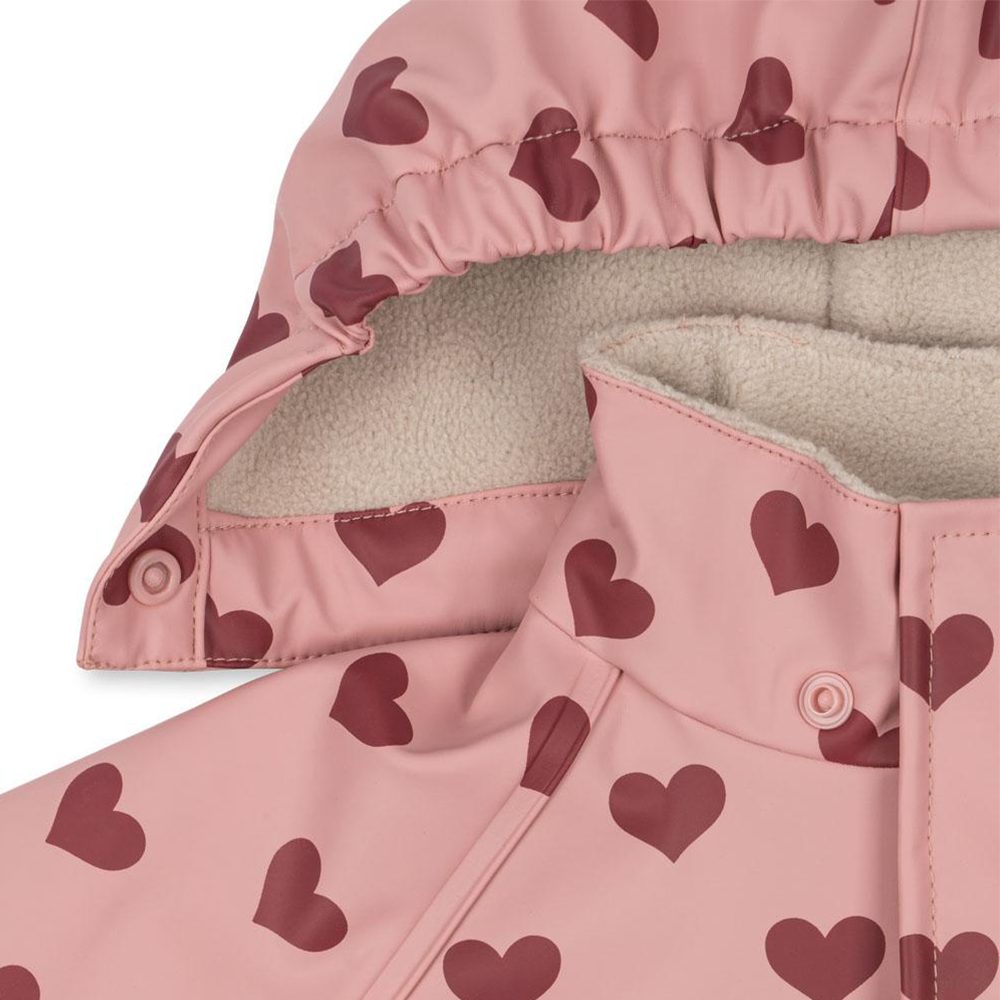 Konges Sløjd  Gefüttertes Regenjacke/-hose Set &#39;Rainy Palme Girl&#39;  Amour Pink