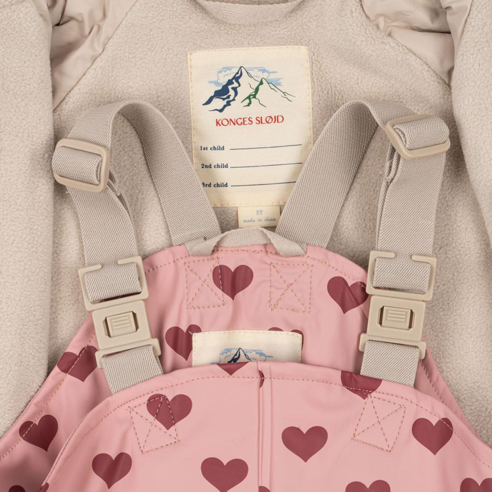 Konges Sløjd  Gefüttertes Regenjacke/-hose Set &#39;Rainy Palme Girl&#39;  Amour Pink