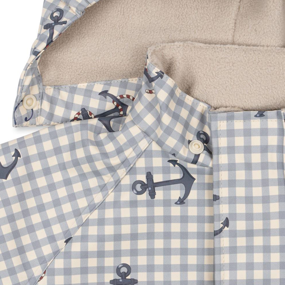 Konges Sløjd  Gefüttertes Regenjacke/-hose Set &#39;Rainy Palme&#39;  Sailor Check