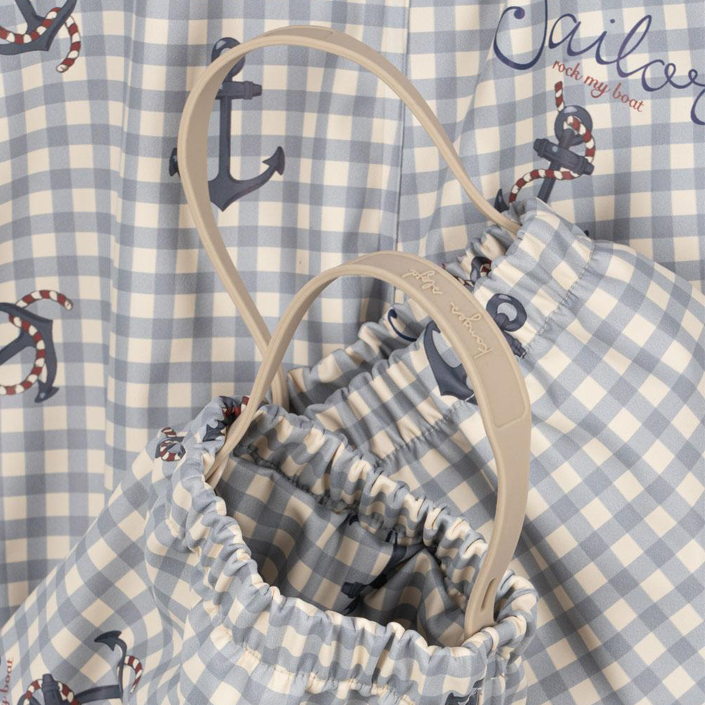 Konges Sløjd  Gefüttertes Regenjacke/-hose Set &#39;Rainy Palme&#39;  Sailor Check