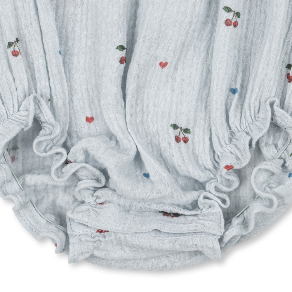 Konges Sløjd Musselin Strampler 'Coco' Cherry Blue Coeur