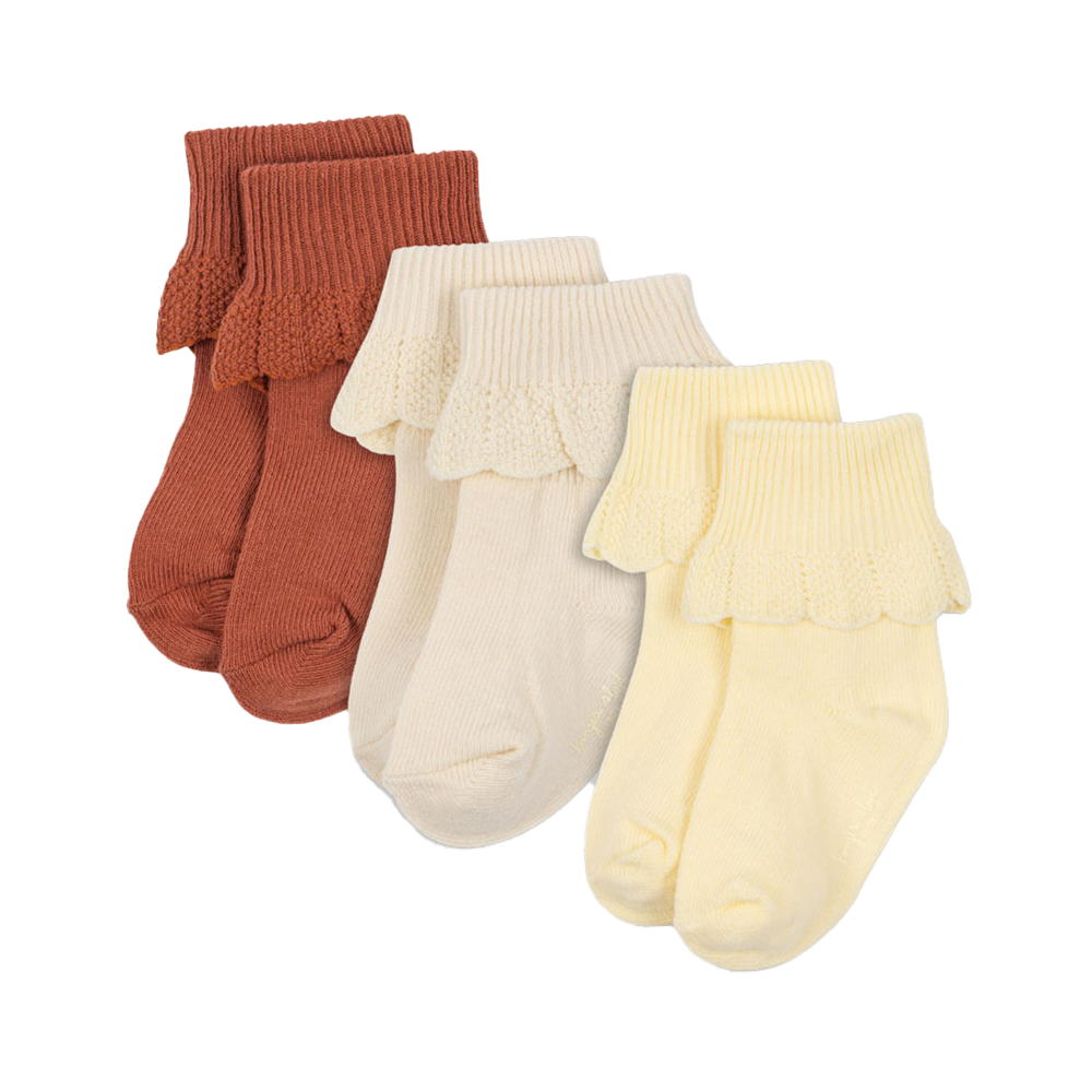Konges Sløjd Rüschen Socken 3er Pack Canyon Rose Mix
